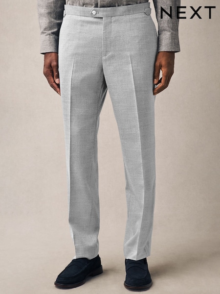 Light Blue Tailored Fit Texture Suit Trousers (E93233) | £59