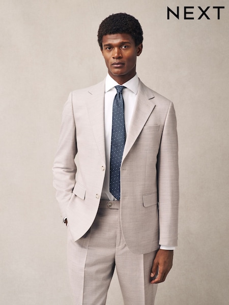 Stone Tailored Fit Textured Suit Jacket (E93235) | £110
