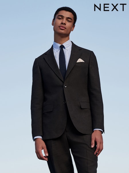 Brown Slim Fit Texture Suit Jacket (E93248) | £99