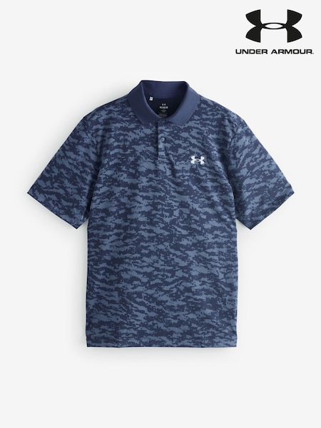 Under Armour Blue Matchplay Printed Polo Shirt (E93492) | £30