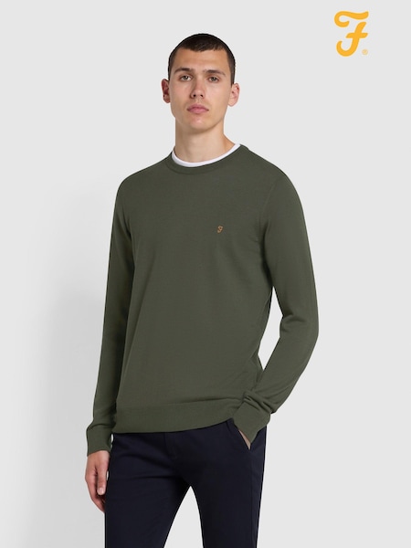 Farah Green Mullen Merino Wool Sweater (E93575) | £90