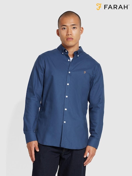 Farah Blue Brewer Long Sleeve Shirt (E93578) | £75