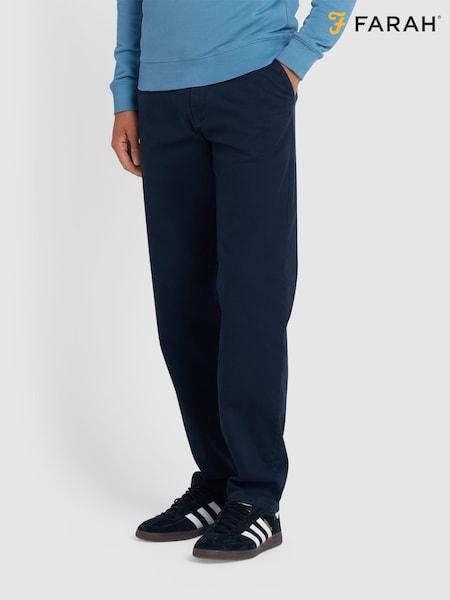 Farah Blue Norwood Stretch Twill Chinos (E93586) | £60