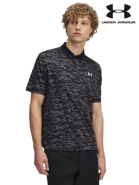 Under Armour Black/Grey Matchplay Printed Polo Shirt (E93817) | £45