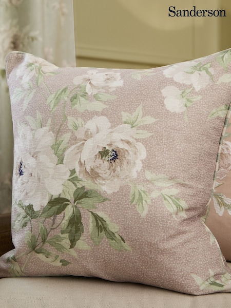Sanderson Rose Adele Floral Printed Piped Cushion (E93976) | £44