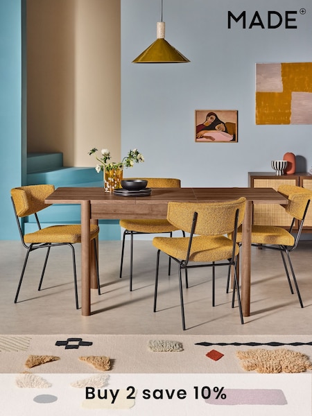 MADE.COM Dark Natural Oak Effect Pavia 4 to 6 Seater Extending Dining Table (E94165) | £449