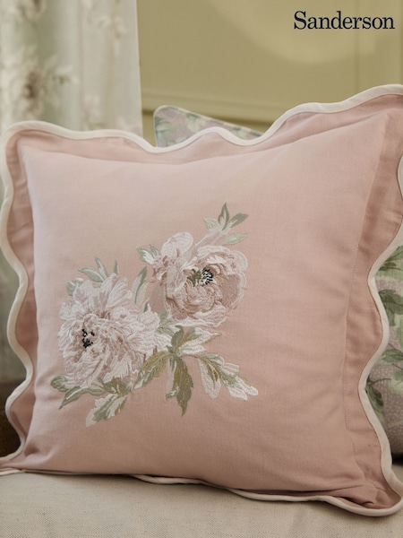 Sanderson Rose Adele Floral Embroidered Wave Cushion (E94194) | £26