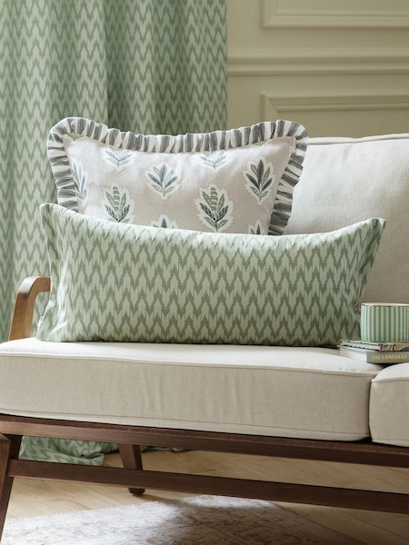 Sanderson Sage Hutton Woven Jacquard Piped Cushion (E94200) | £32