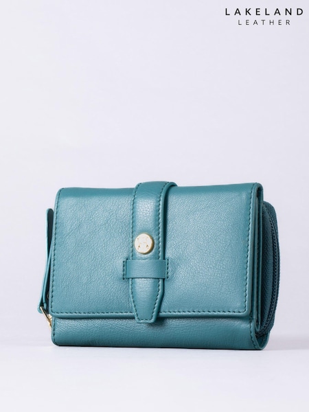 Lakeland Leather Green Medium Icon Stud Tab Purse (E94326) | £30