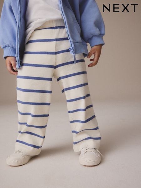 Cream Stripe Ribbed Wide Leg Trousers Leggings (3mths-7yrs) (E94349) | £6 - £8
