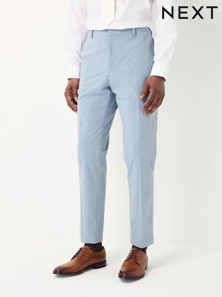 Blue Slim Fit Striped Suit Trousers (E94479) | £50