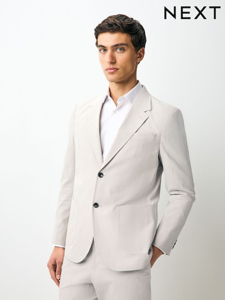 Neutral Slim Fit Seersucker Stripe Suit Jacket (E94500) | £89