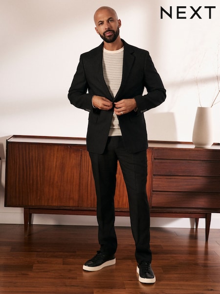 Black Slim Fit Suit Trousers (E94553) | £50
