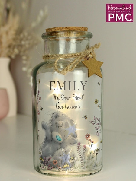 Personalised Me to You Floral LED Light Up Glass Jar by PMC (E94577) | £20