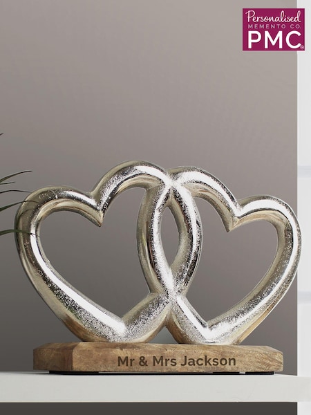 Personalised Double Heart Ornament by PMC (E94599) | £25