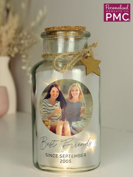 Personalised Photo Upload LED Light Up Glass Jar by PMC (E94600) | £18