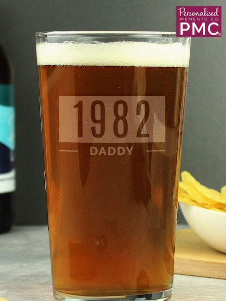 Personalised Birth Year Pint Glass by PMC (E94606) | £12