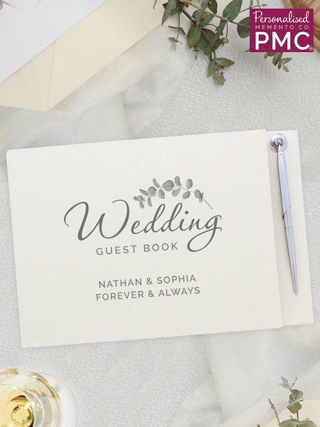 Personalised Wedding Guest Book and Pen by PMC (E94614) | £25