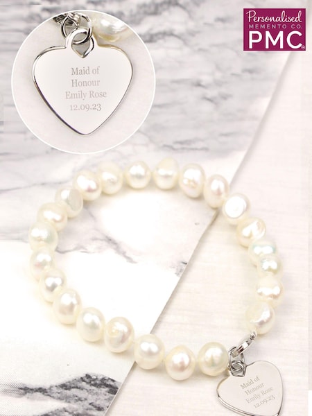 PMC Natural Personalised Freshwater Pearl White Bracelet (E94632) | £25