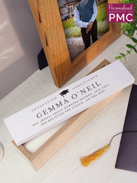 Personalised Graduation Wooden Certificate Holder by PMC (E94642) | £20