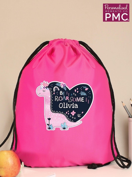 PMC Pink Personalised Dinosaur Kit Bag (E94644) | £15