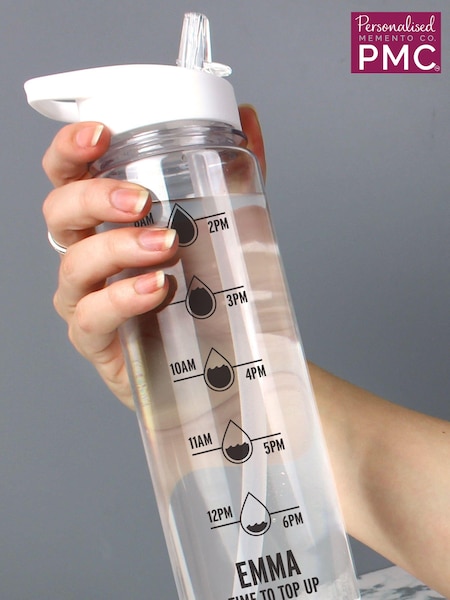 Personalised Hydration Tracker Water Black Bottle by PMC (E94646) | £16