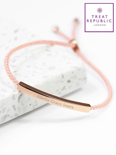 Treat Republic Gold Tone Personalised Identity Rope Bracelet (E94684) | £29