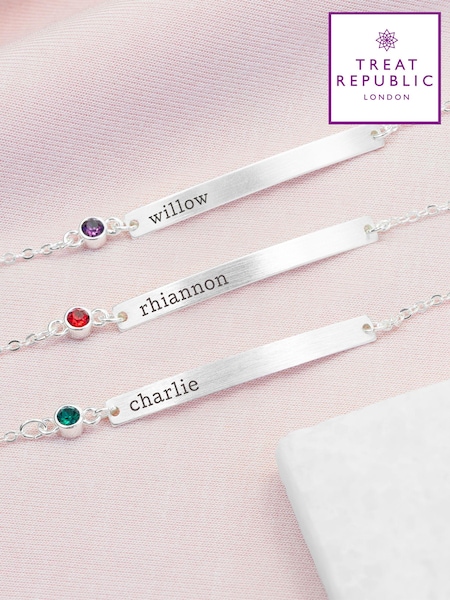 Treat Republic Personalised Birthstone Swarovski Crystal Bracelet (E94697) | £25
