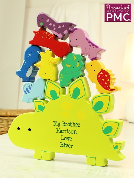 Personalised Stackable Wooden Dinosaur Toy by PMC (E94746) | £20