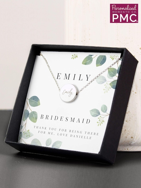 PMC Silver Personalised Wedding Party Necklace and Box (E94752) | £16