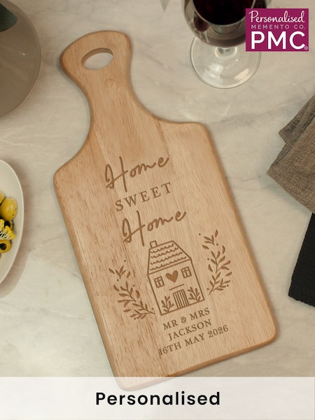 Personalised Home Sweet Home Paddle Chopping Board by PMC (E94766) | £20