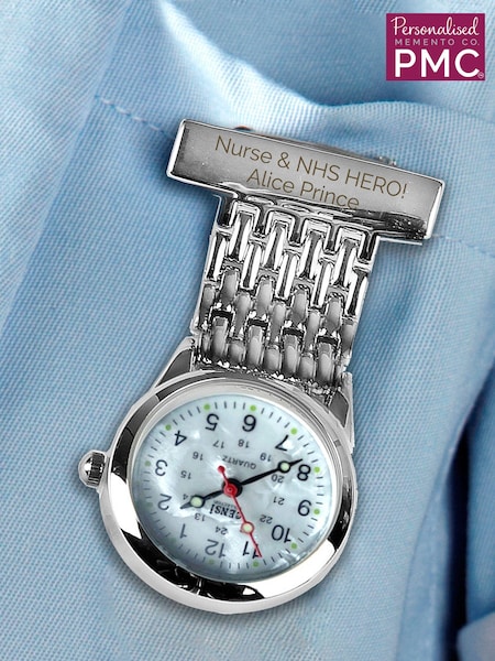 PMC Silver Personalised Nurses Fob Watch (E94790) | £24