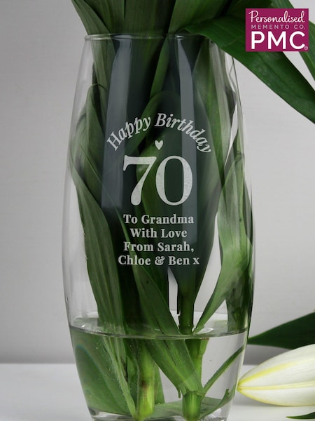 Natural Personalised Happy Birthday Bullet Vase by PMC (E94811) | £20