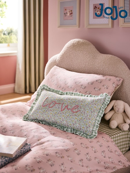 Jojo Maman Bébé Floral Ditsy Love Frill Cushion (E94828) | £26