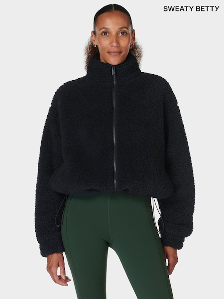 Sweaty Betty Black Black Canyon Fleece Zip-Up Sweatshirt (E94980) | £135