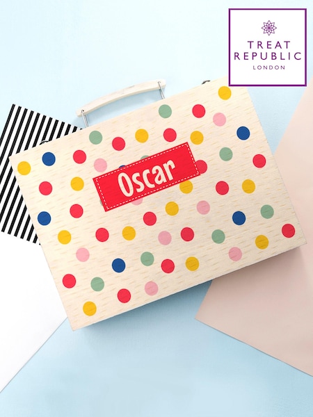 Personalised Kid’s Polka Dot Colouring Set by Treat Republic (E95106) | £30