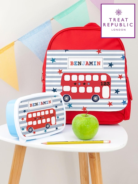 Personalised Kid’s Bus School Set by Treat Republic (E95111) | £36