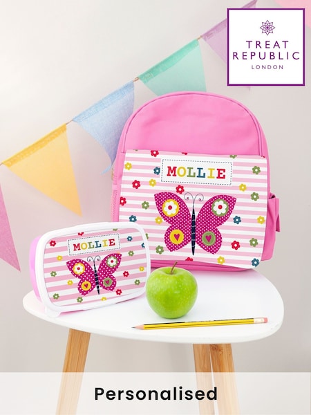 Personalised Kid's Butterfly School Set by Treat Republic (E95113) | £36