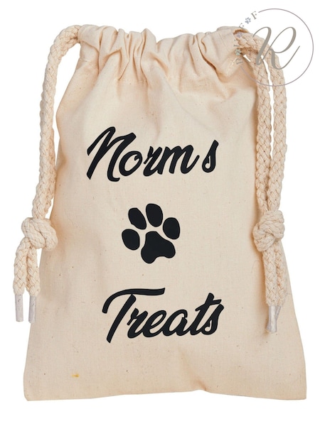 Personalised Doggy Treat 100% Cotton Bag by RUFF (E95199) | £22