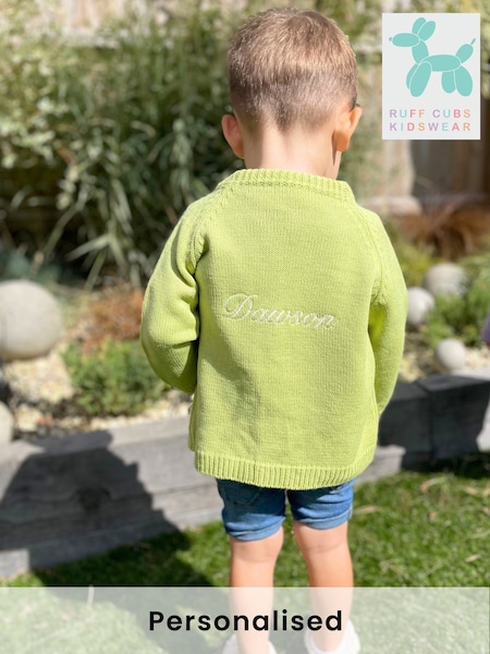 Kids Personalised Knitwear Cardigan by Ruff Cubs Kidswear (E95236) | £46