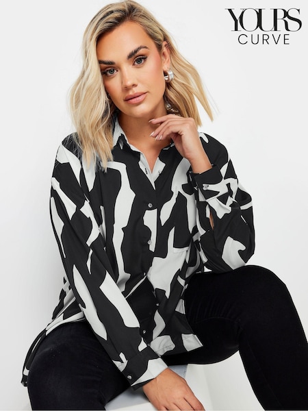 Yours Curve Black Oversized Shirt (E95284) | £29