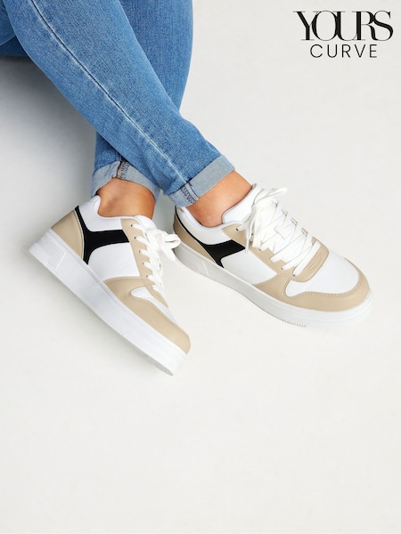 Yours Curve Natural Wide Fit Chunky Trainers (E95299) | £34