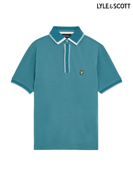 Lyle & Scott Blue Boys Concealed Placket Polo Shirt (E95356) | £45