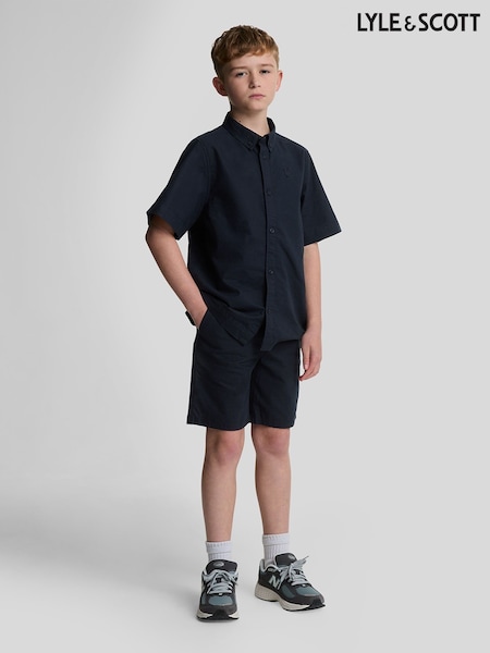 Lyle & Scott Navy Boys Linen Shorts (E95372) | £50