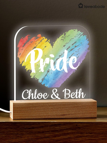 Loveabode Natural Personalised Pride Night Light (E95401) | £22
