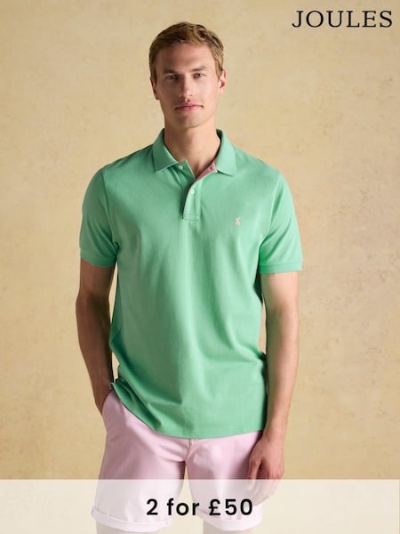 Joules Woody Light Green Cotton Pique Polo Shirt (E95446) | £30