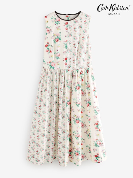 Cath Kidston Ecru Icon Bunches 100% Cotton Sleeveless Dress (E95447) | £89