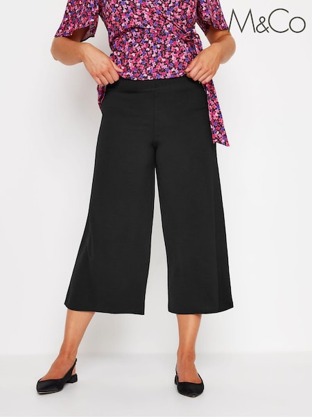 M&Co Black Ocean Crepe Soft Culottes (E95522) | £28