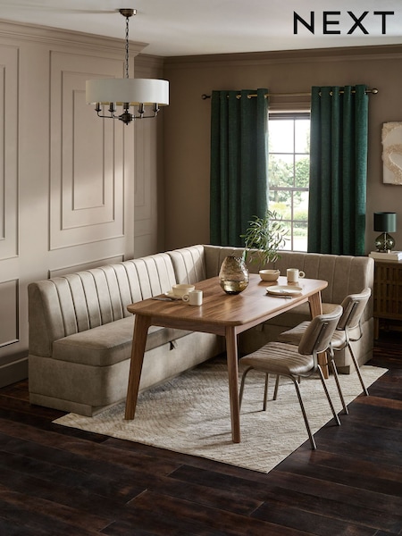 Monza Faux Leather Mink Anderson Storage Right Hand Dining Bench (E95710) | £1,350