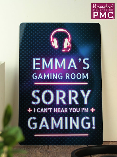 Personalised I'm Gaming Metal Sign by PMC (E95799) | £14